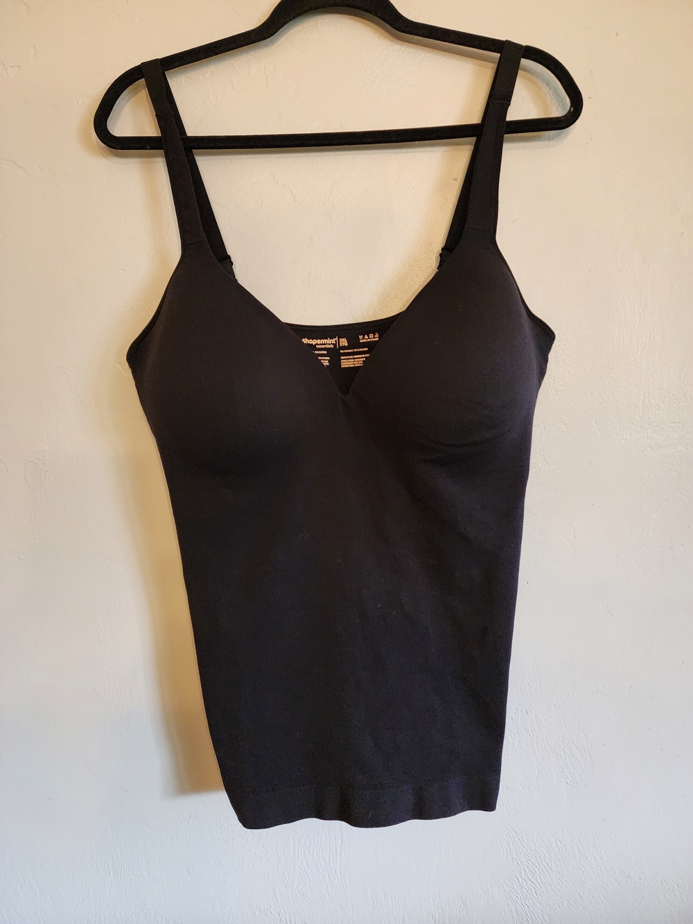 Pack Of 2 Shapermint Black Seamless Sweetheart Camisole with Built-In Shelf Bra - Picture 4 of 7